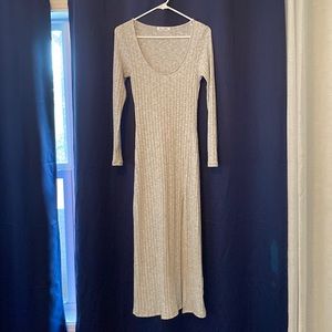 Maxi grey slit dress